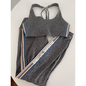 Gray Sports Bra and Leggings Set